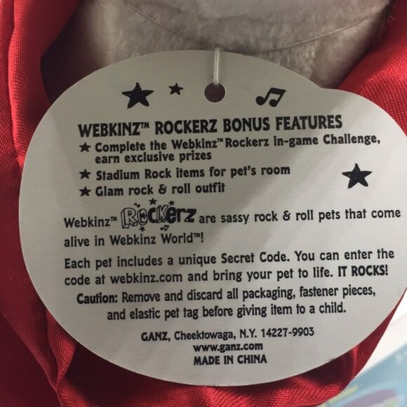 Webkinz Rockerz Zebra Plush Stuffed Animal HM5113 Ganz with Sealed Code - Picture 13 of 14